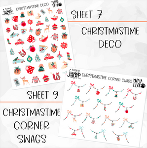 CHRISTMASTIME • Sticker Theme Collection • Washi, Swags, Tabs, Deco (T-206)