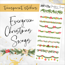 Load image into Gallery viewer, Holiday Christmas Evergreen Swags sheet - planner stickers          (T-250-3)