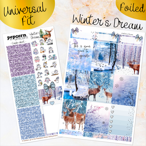 Winter’s Dream - FOIL weekly kit Erin Condren Vertical Horizontal, Happy Planner Classic, Mini & Big & Hobonichi Cousin