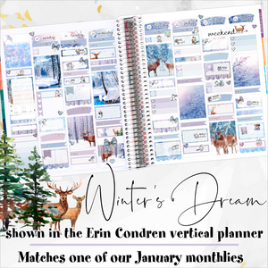 Winter’s Dream - weekly kit Erin Condren Vertical Horizontal, Happy Planner Classic, Mini & Big & Hobonichi Cousin
