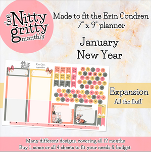 January New Year ’23 - The Nitty Gritty Monthly - Erin Condren Vertical Horizontal