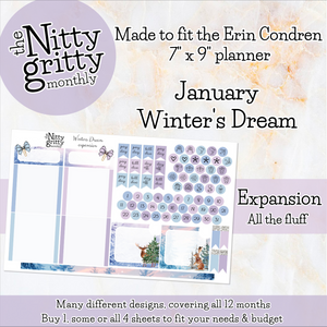 January Winter’s Dream - The Nitty Gritty Monthly - Erin Condren Vertical Horizontal