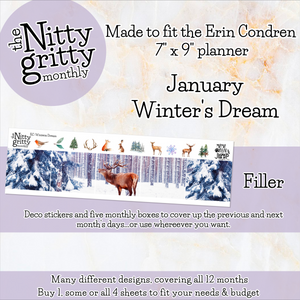 January Winter’s Dream - The Nitty Gritty Monthly - Erin Condren Vertical Horizontal
