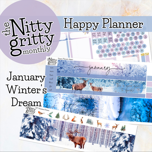 January Winter’s Dream - The Nitty Gritty Monthly - Happy Planner Classic