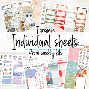 Individual Sheets from Kits  - for Erin Condren Vertical Horizontal, Happy Planner Classic, Mini & Big & Hobonichi Cousin