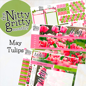 May Tulips - The Nitty Gritty Monthly - Erin Condren Vertical Horizontal