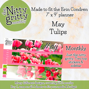 May Tulips - The Nitty Gritty Monthly - Erin Condren Vertical Horizontal
