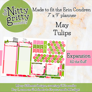 May Tulips - The Nitty Gritty Monthly - Erin Condren Vertical Horizontal