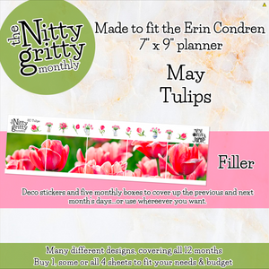 May Tulips - The Nitty Gritty Monthly - Erin Condren Vertical Horizontal