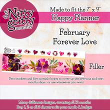 Load image into Gallery viewer, February Forever Love floral - The Nitty Gritty Monthly - Happy Planner Classic