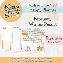 Load image into Gallery viewer, February Winter Resort - The Nitty Gritty Monthly - Happy Planner Classic