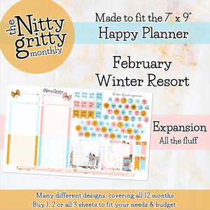 February Winter Resort - The Nitty Gritty Monthly - Happy Planner Classic