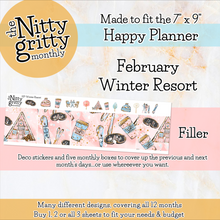 Load image into Gallery viewer, February Winter Resort - The Nitty Gritty Monthly - Happy Planner Classic