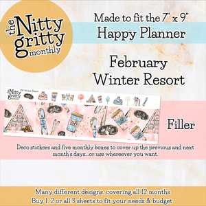 February Winter Resort - The Nitty Gritty Monthly - Happy Planner Classic
