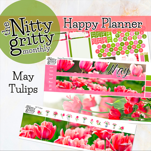 May Tulips - The Nitty Gritty Monthly - Happy Planner Classic