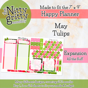 May Tulips - The Nitty Gritty Monthly - Happy Planner Classic