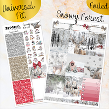 Load image into Gallery viewer, Snowy Forest - FOIL weekly kit Erin Condren Vertical Horizontal, Happy Planner Classic, Mini &amp; Big &amp; Hobonichi Cousin