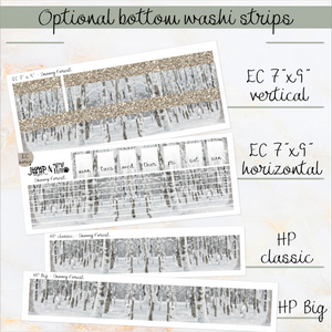 Snowy Forest - Washi for weekly kits Erin Condren Vertical Horizontal, Happy Planner Classic, Mini & Big