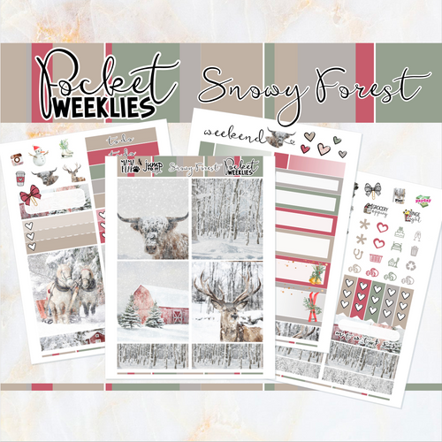 Snowy Forest - POCKET Mini Weekly Kit Planner stickers