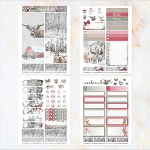 Snowy Forest - POCKET Mini Weekly Kit Planner stickers
