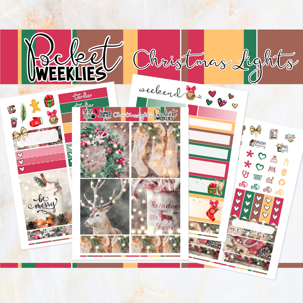 Christmas Lights - POCKET Mini Weekly Kit Planner stickers