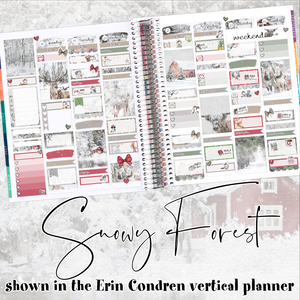 Snowy Forest - FOIL weekly kit Erin Condren Vertical Horizontal, Happy Planner Classic, Mini & Big & Hobonichi Cousin