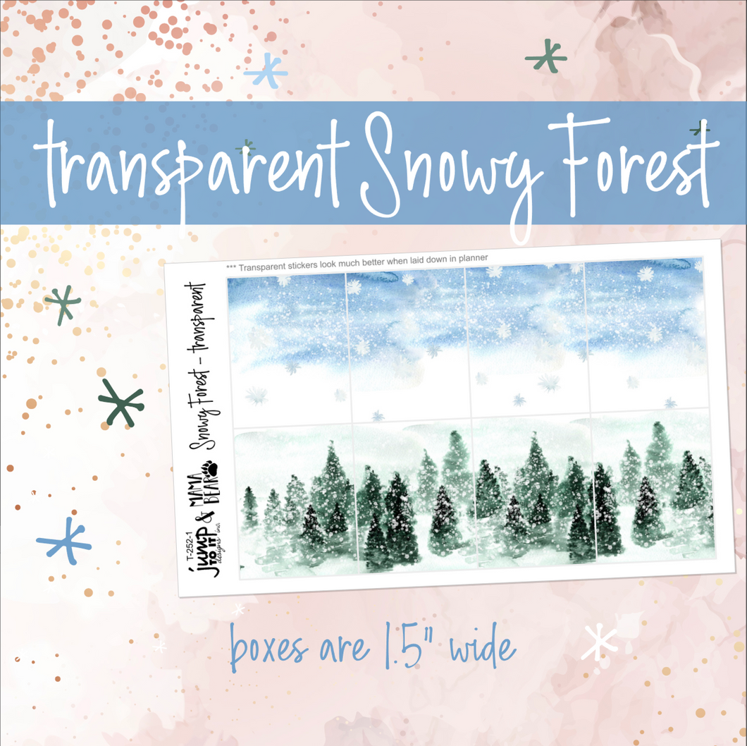 Snowy Forest - transparent full box stickers        (T-252-1)