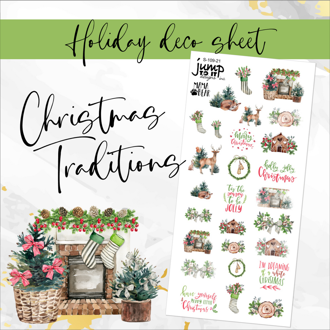 Christmas Traditions Deco sheet - planner stickers          (S-109-21)