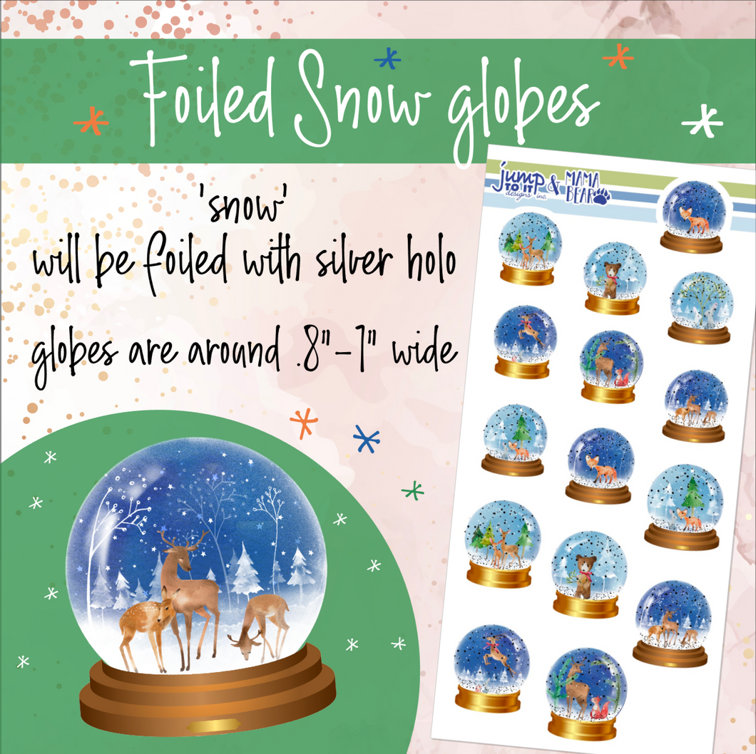 Foil - Snow Globes Woodland deco stickers (F-120-9)