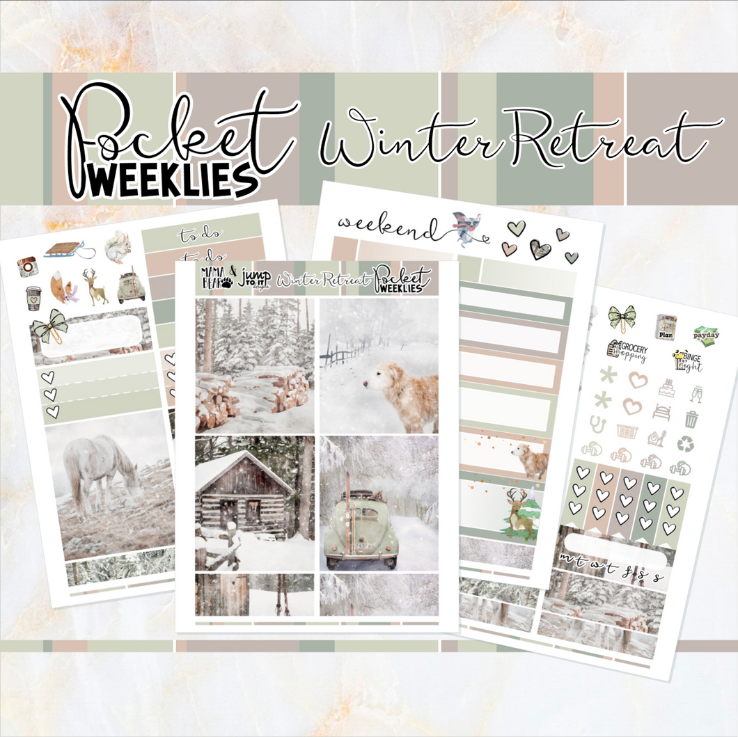 Winter Retreat - POCKET Mini Weekly Kit Planner stickers