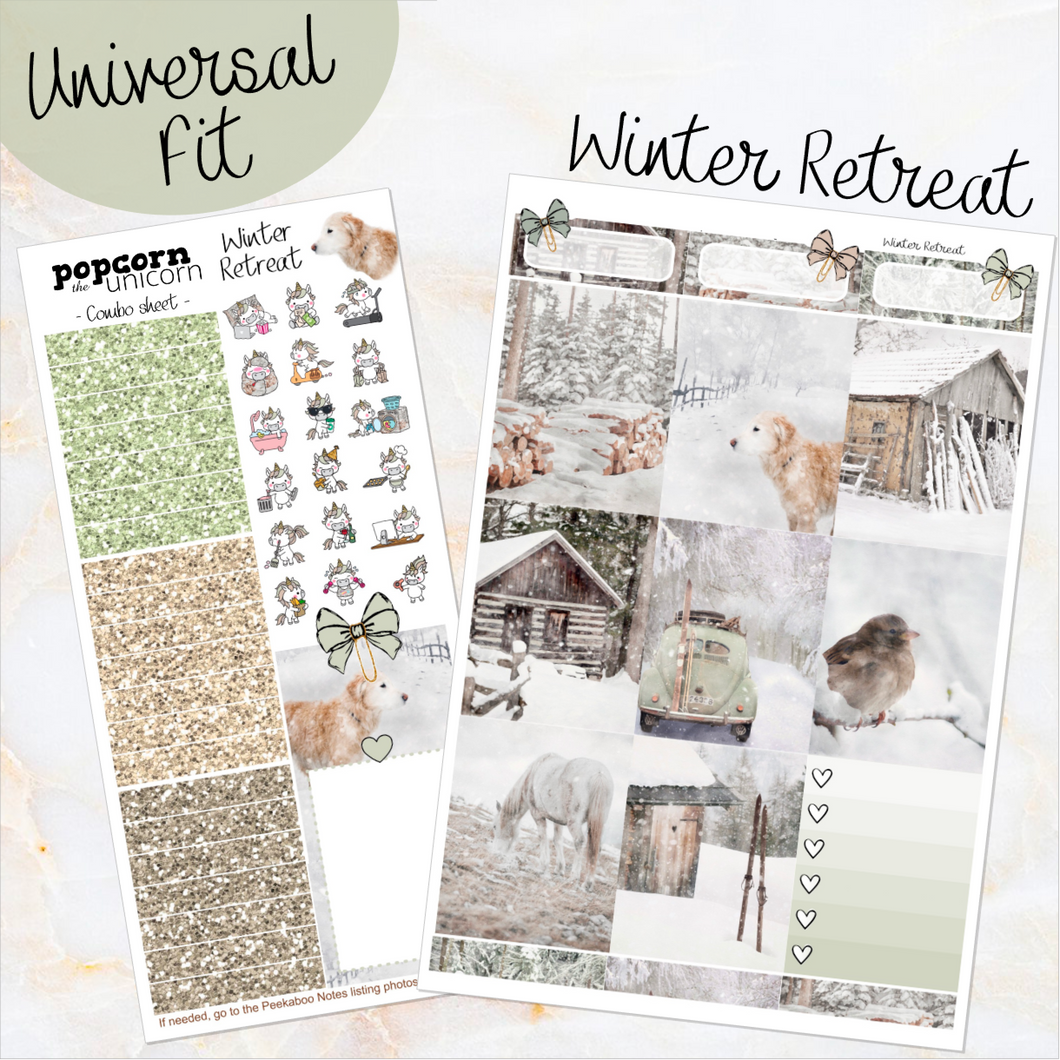 Winter Retreat - weekly kit Erin Condren Vertical Horizontal, Happy Planner Classic, Mini & Big & Hobonichi Cousin