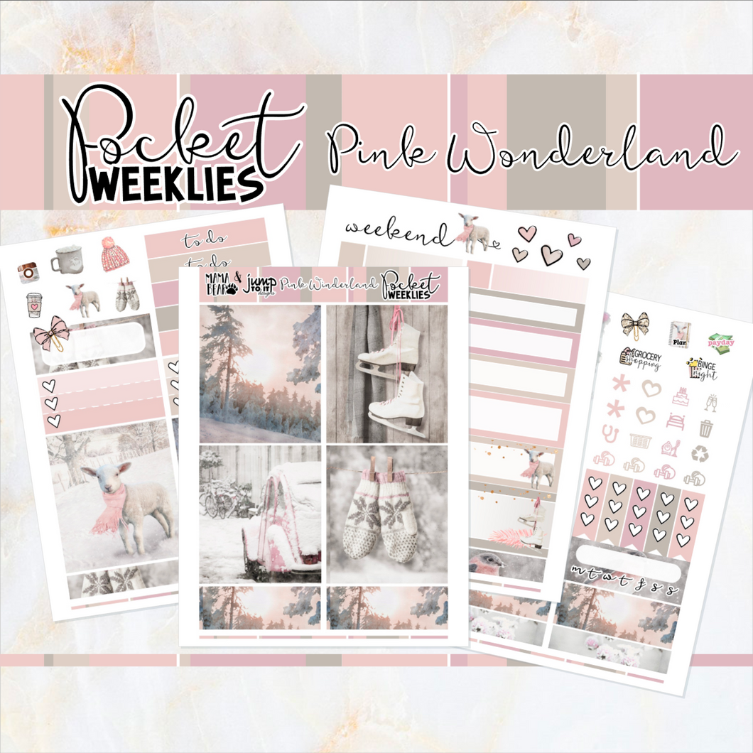 Pink Wonderland - POCKET Mini Weekly Kit Planner stickers