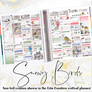 Snowy Birds - weekly kit Erin Condren Vertical Horizontal, Happy Planner Classic, Mini & Big & Hobonichi Cousin