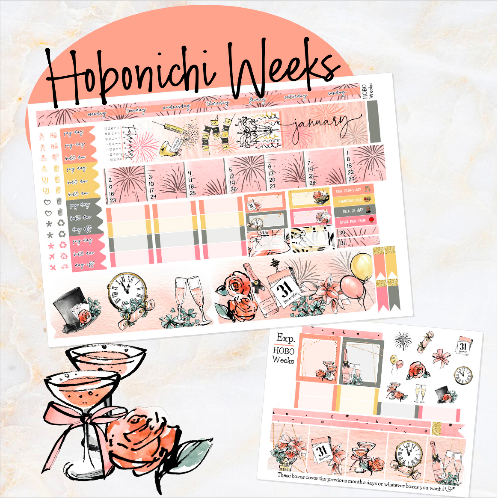 Hobonichi Weeks Planner Stickers