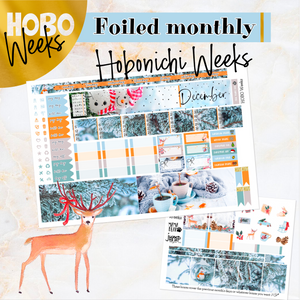 December '22 Winter Bliss FOILED monthly - Hobonichi Weeks personal planner