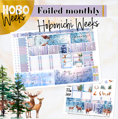 January Winters Dream FOILED monthly - Hobonichi Weeks personal planner