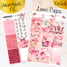 Load image into Gallery viewer, Love Pups - FOIL weekly kit Erin Condren Vertical Horizontal, Happy Planner Classic, Mini &amp; Big &amp; Hobonichi Cousin
