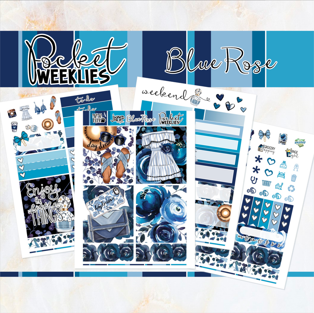 Blue Rose - POCKET Mini Weekly Kit Planner stickers