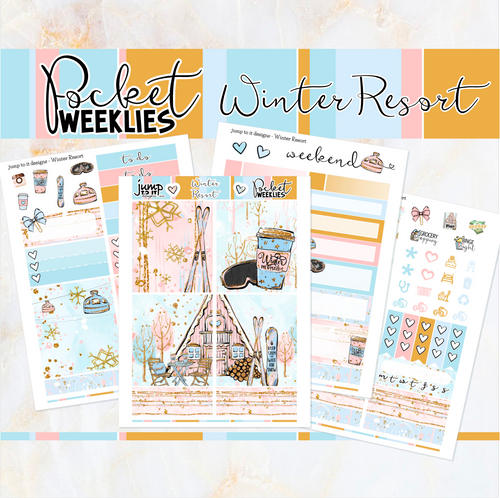 Winter Resort - POCKET Mini Weekly Kit Planner stickers