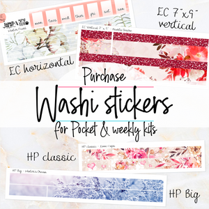 Washi stickers for POCKET mini kits & weekly kits - for EC Vertical Horizontal, HP Classic, Mini & Big