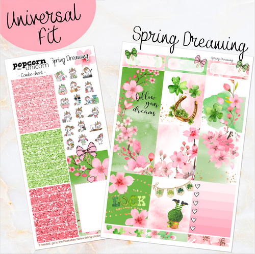 March Spring Dreaming - weekly kit Erin Condren Vertical Horizontal, Happy Planner Classic, Mini & Big & Hobonichi Cousin