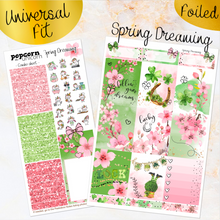 Load image into Gallery viewer, March Spring Dreaming - FOIL weekly kit Erin Condren Vertical Horizontal, Happy Planner Classic, Mini &amp; Big &amp; Hobonichi Cousin