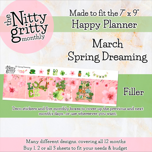 March Spring Dreaming - The Nitty Gritty Monthly - Happy Planner Classic