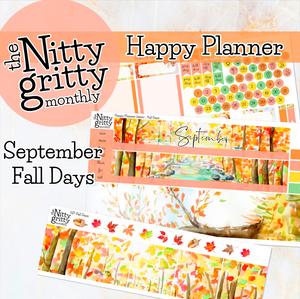 September Fall Days - The Nitty Gritty Monthly - Happy Planner Classic