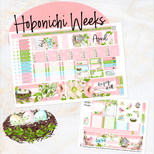 April Spring Whisper monthly - Hobonichi Weeks personal planner