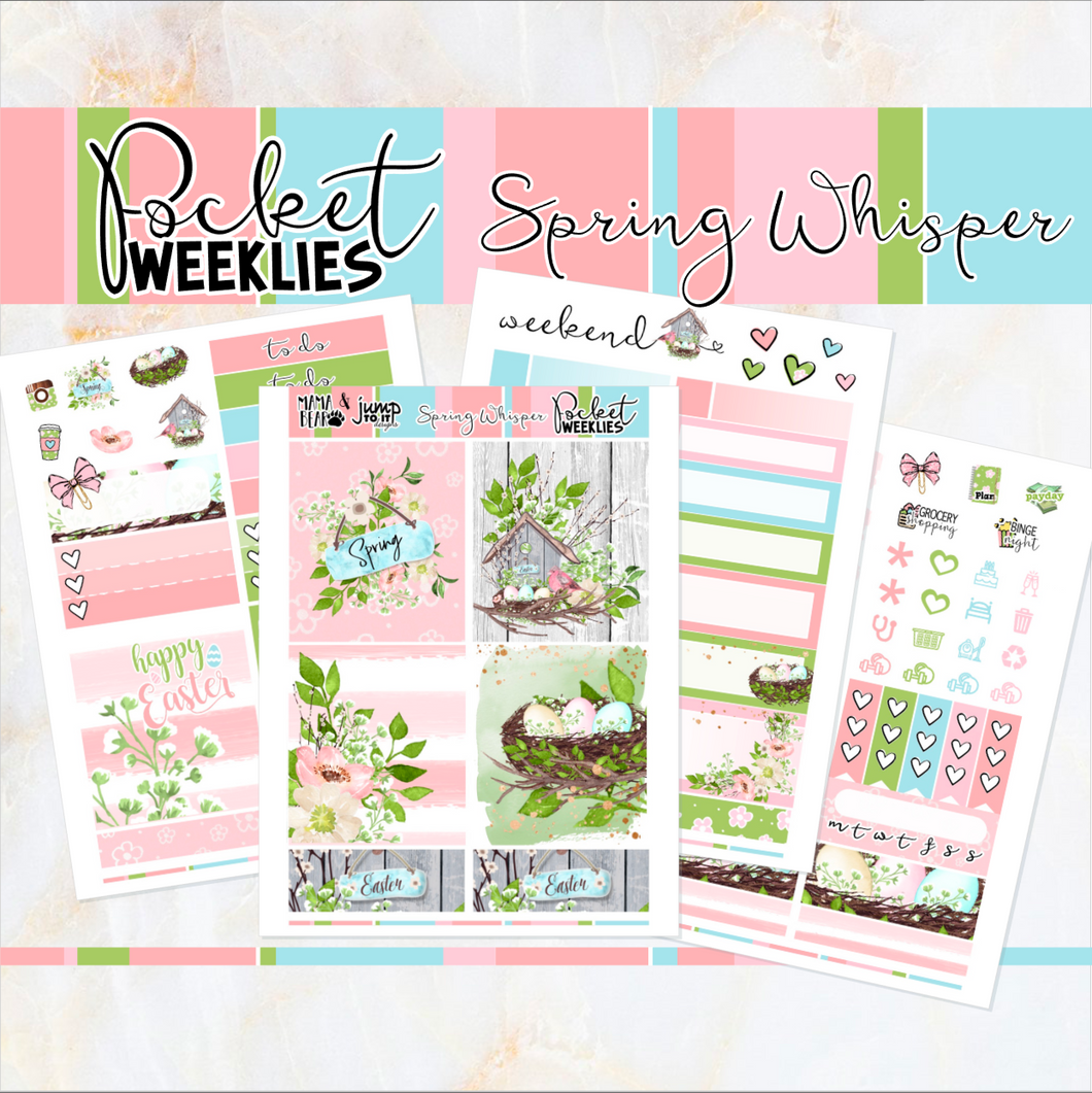 Spring Whisper - POCKET Mini Weekly Kit Planner stickers easter April