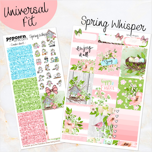 Spring Whisper - weekly kit Erin Condren Vertical Horizontal, Happy Planner Classic, Mini & Big & Hobonichi Cousin