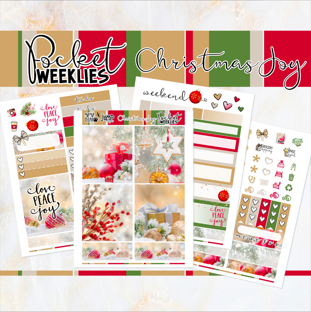 Christmas Joy - POCKET Mini Weekly Kit Planner stickers