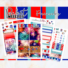Load image into Gallery viewer, Fireworks July 4th - POCKET Mini Weekly Kit Planner stickers
