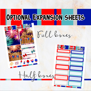Fireworks July 4th - POCKET Mini Weekly Kit Planner stickers